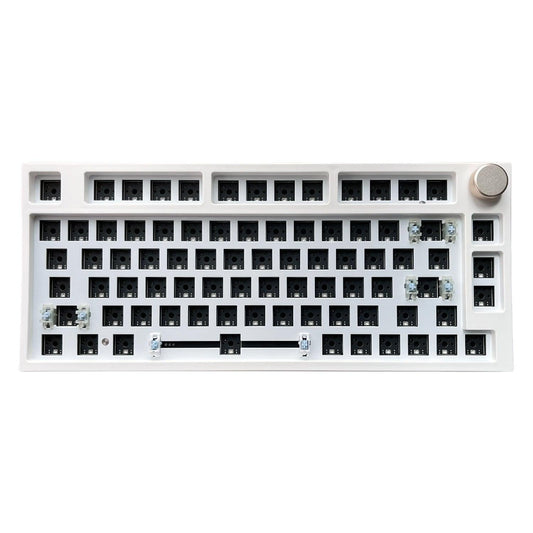 NJ80 barebones silver knob white case steel plate