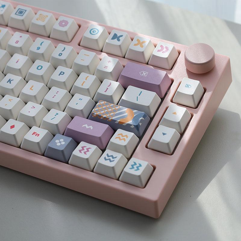 NJ80-AP Wireless Mechanical Keyboard - Pink & Khaki Color Theme - Keydous® Store