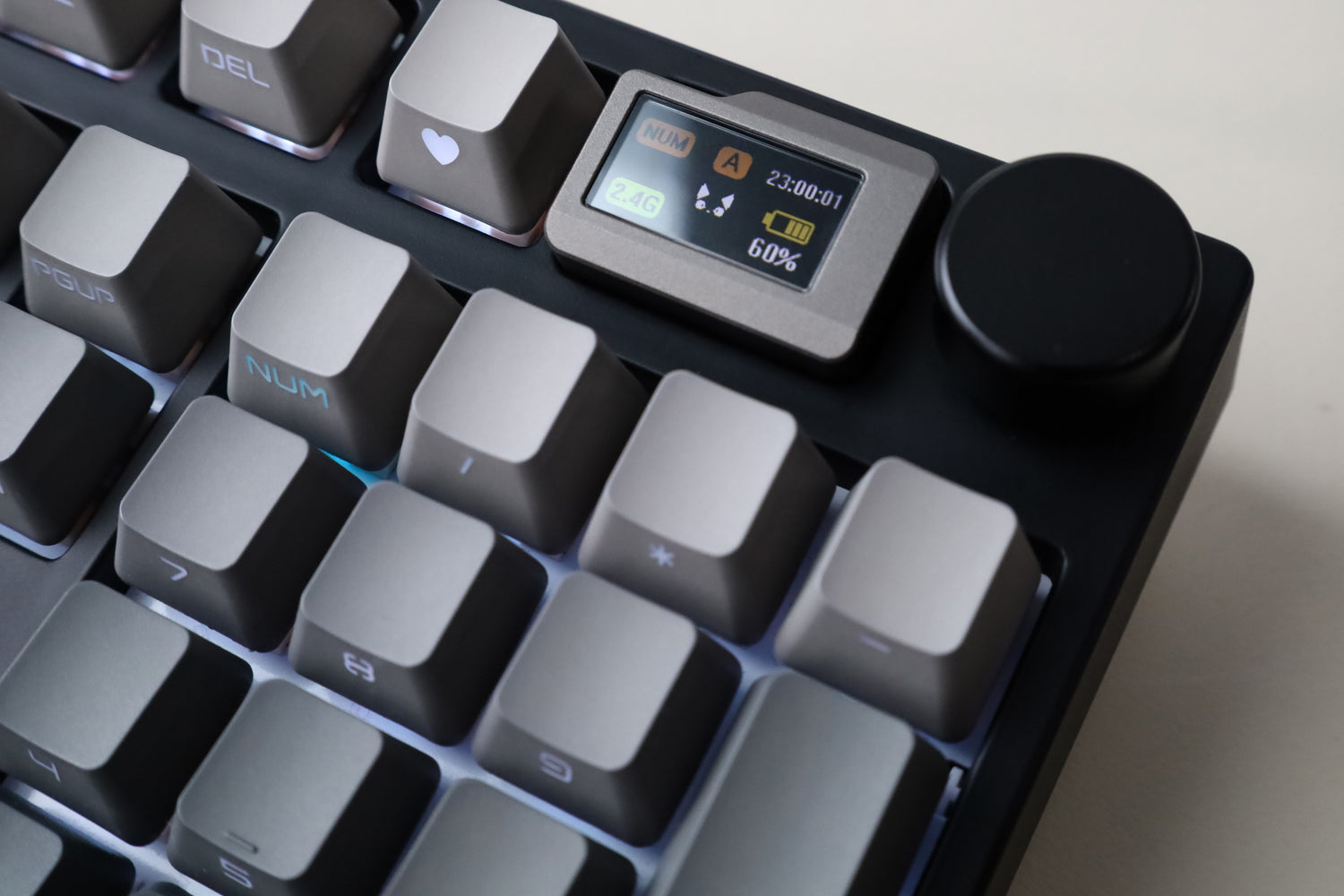keydous nj98 keyboard black screen and knob